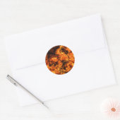 Burning skull ronde sticker (Envelop)