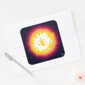 Burning Star Vierkante Sticker (Envelop)