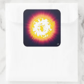 Burning Star Vierkante Sticker (Tas)