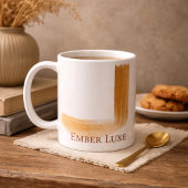 Burnished Luxe Brushed Gold Stripe Ceramic Mug Koffiemok