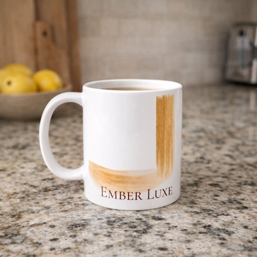 Burnished Luxe Brushed Gold Stripe Ceramic Mug Koffiemok
