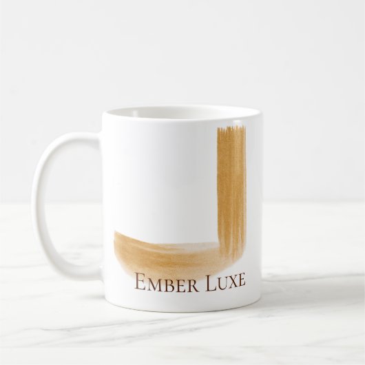 Burnished Luxe Brushed Gold Stripe Ceramic Mug Koffiemok (Links)