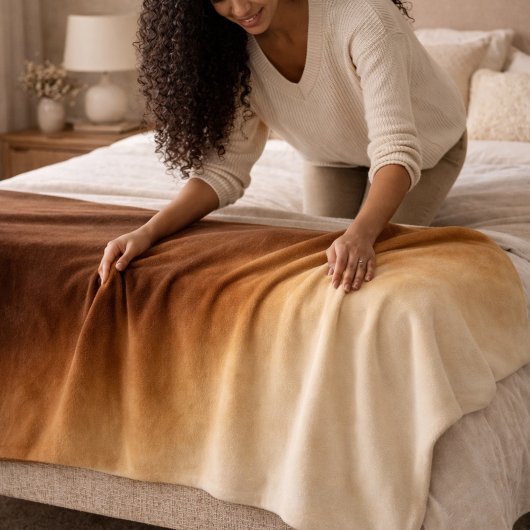Burnished Luxe Espresso Gold Fleece Blanket