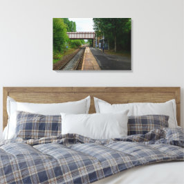 Burnley Barracks-spoorlijn - Lancashire Railways Canvas Afdruk