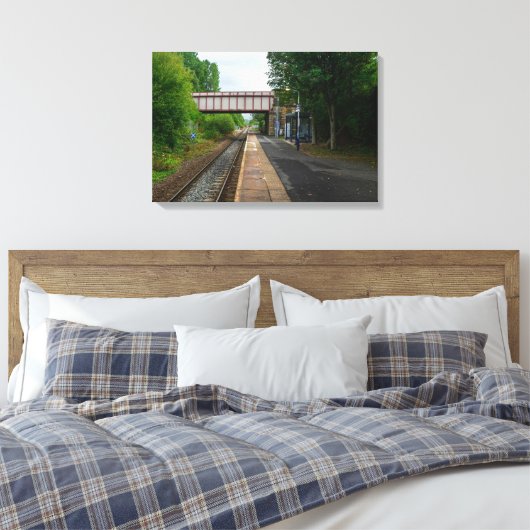 Burnley Barracks-spoorlijn - Lancashire Railways Canvas Afdruk (Insitu (Slaapkamer))