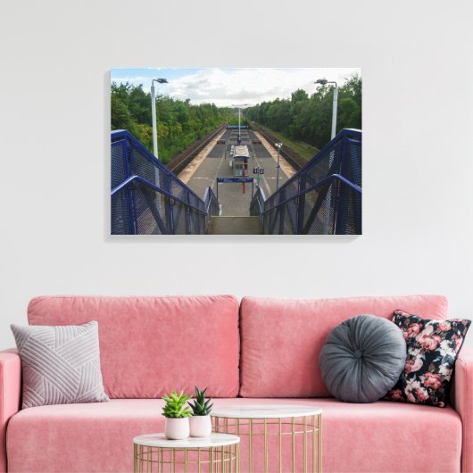 Burnley Rose Grove Spoorwegstation Canvas Afdruk (Insitu (Woonkamer))