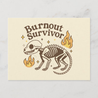 Burnout Survivor Possum Skeleton Briefkaart
