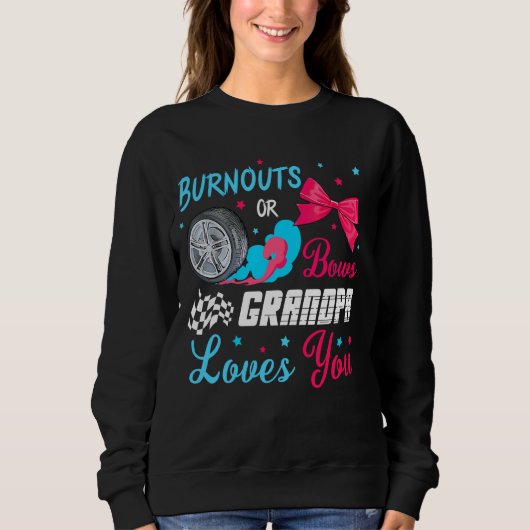 Burnouts of Bows Gender Reveal Party Idee Racing G Trui (Voorkant)