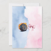 Burnouts of Bows Pink Blue Gender Reveal Party Kaart (Achterkant)