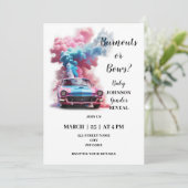 Burnouts of strikken thema gender openbaren uitnod kaart (Staand voorkant)