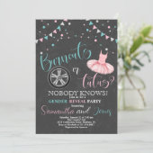 Burnouts of Tutus Gender Reveal Party Kaart (Staand voorkant)