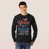 Burnouts or Bows Cousin Loves Gender Reveal Party  T-shirt (Voorkant volledig)