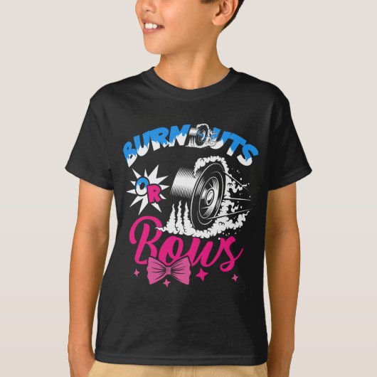 Burnouts or Bows Gender Reopenbaart Baby Announce T-shirt (Voorkant)