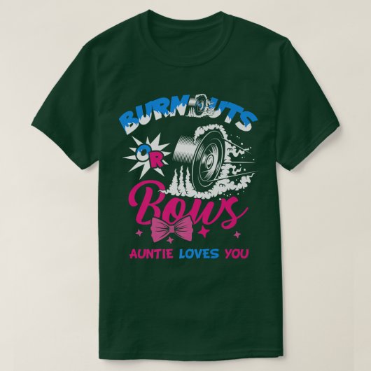 Burnouts or Bows Gender Reopenbaart Baby Announce T-shirt (Design voorkant)