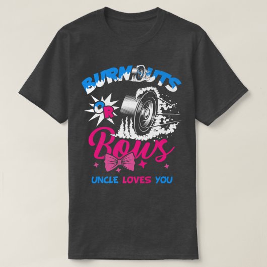 Burnouts or Bows Gender Reopenbaart Baby Announce T-shirt (Design voorkant)