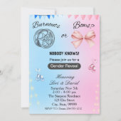Burnouts or Bows Gender Reopenbaart Uitnodiging (Voorkant)