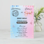 Burnouts or Bows Gender Reopenbaart Uitnodiging (Staand voorkant)
