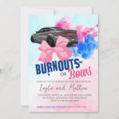 Burnouts or Bows Gender Reopenbaart Uitnodiging (Voorkant)