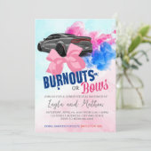 Burnouts or Bows Gender Reopenbaart Uitnodiging (Staand voorkant)