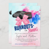 Burnouts or Bows Gender Reopenbaart Uitnodiging (Voorkant / Achterkant)