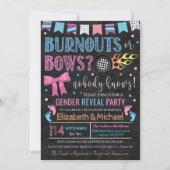 Burnouts or Bows Gender Reopenbaart Uitnodiging (Voorkant)