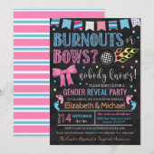 Burnouts or Bows Gender Reopenbaart Uitnodiging (Voorkant / Achterkant)