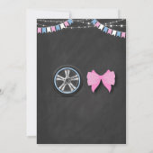 Burnouts or bows gender reveal invitation kaart (Achterkant)