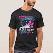 Burnouts or Bows Gender Reveal Party Announcement  T-shirt (Voorkant)
