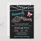 Burnouts or bows Gender Reveal Party Kaart (Voorkant)