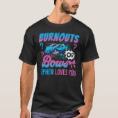 Burnouts or Bows Nephew Loves You Gender Reveal Ou T-shirt (Voorkant)