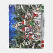 Burns Bunch Kerst Engelse Bulldog Tree Fleece Deken (Voorkant)