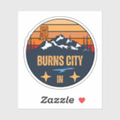 Burns City, Indiana Sticker (Vel)