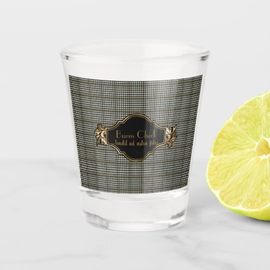Burns Clan Originele Schotse Tartan Shot Glas (Voorkant)