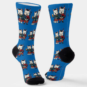 Burns Night West Highland Terrier Doedelzakspelers Sokken
