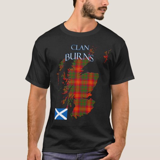 Burns Scottish Clan Tartan Schotland T-shirt (Voorkant)