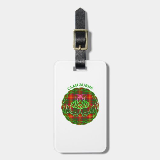 Burns Scottish Tartan Celtic Thistle Bagagelabel (Voorkant verticaal)