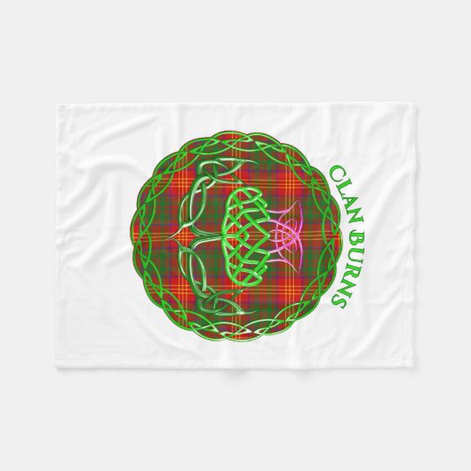 Burns Scottish Tartan Celtic Thistle Fleece Deken (Voorkant (Horizontaal))