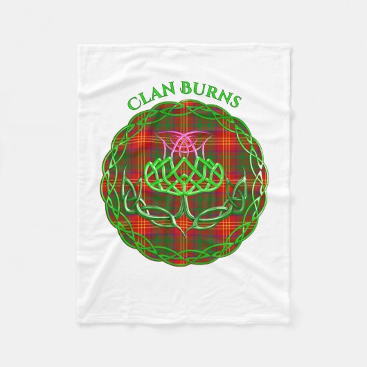 Burns Scottish Tartan Celtic Thistle Fleece Deken (Voorkant)