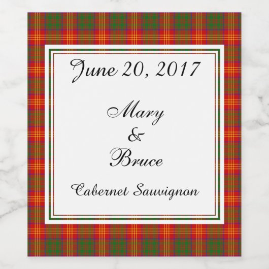 Burns Scottish Wedding Wine Label Wijn Etiket (Enkel label)