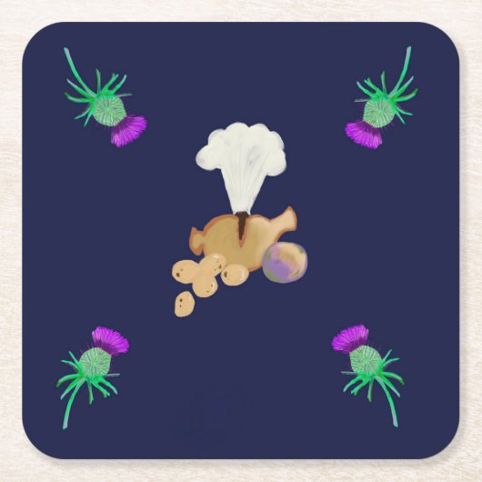 Burns supper kartonnen onderzetters (Voorkant)