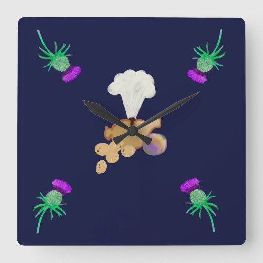 Burns supper vierkante klok (Voorkant)