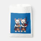 Burns Supper Westie Terrier Bagpiper And Usher Bedankzakje (Voorkant)