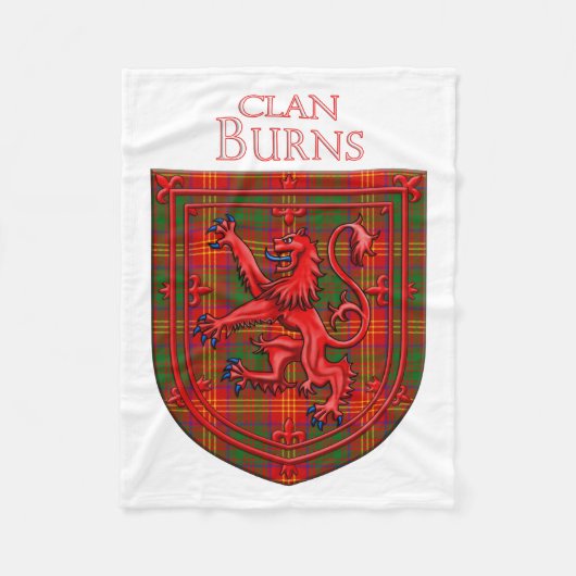 Burns Tartan Schotse Plaid Leeuw Rampant Fleece Deken (Voorkant)