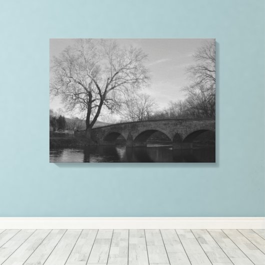 Burnside Bridge op het nationale slagveld van Anti Canvas Afdruk (Insitu (Houten vloer))