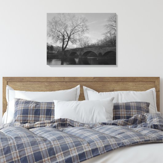 Burnside Bridge op het nationale slagveld van Anti Canvas Afdruk (Insitu (Slaapkamer))