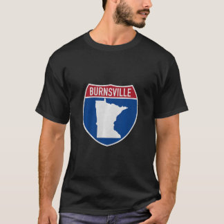 Burnsville Minnesota Kaart Snelweg Interstate Bord T-shirt