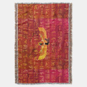 Burnt Amber Egyptian Princess Hieroglyphs Deken (Voorkant Verticaal)