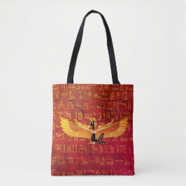 Burnt Amber Egyptian Princess Hieroglyphs Tote Bag