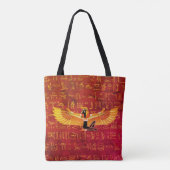 Burnt Amber Egyptian Princess Hieroglyphs Tote Bag (Achterkant)