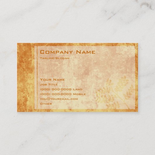 Burnt Autumn Visitekaartje (Voorkant)